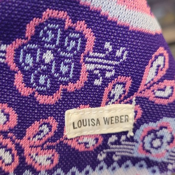 Vintage Dress Floral Paisley Purple Pink Korell Knits Zip Front With Bell 70s - Picture 10 of 10